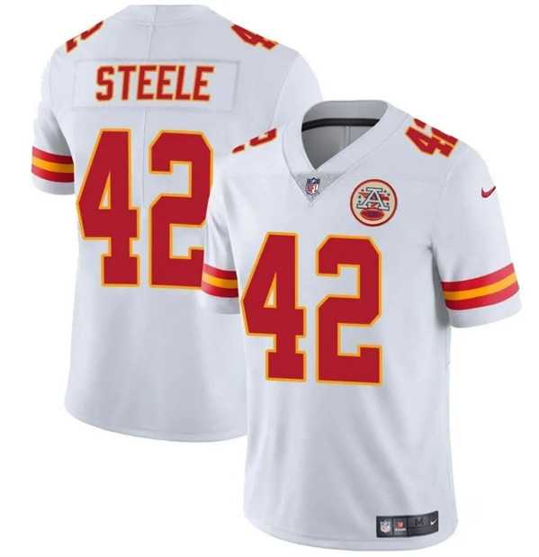Men & Women & Youth Kansas City Chiefs #42 Carson Steele White Vapor Untouchable Limited Football Stitched Jersey,We sell and wholesale Men & Women & Youth Kansas City Chiefs #42 Carson Steele White Vapor Untouchable Limited Football Stitched Jersey on line form chian!